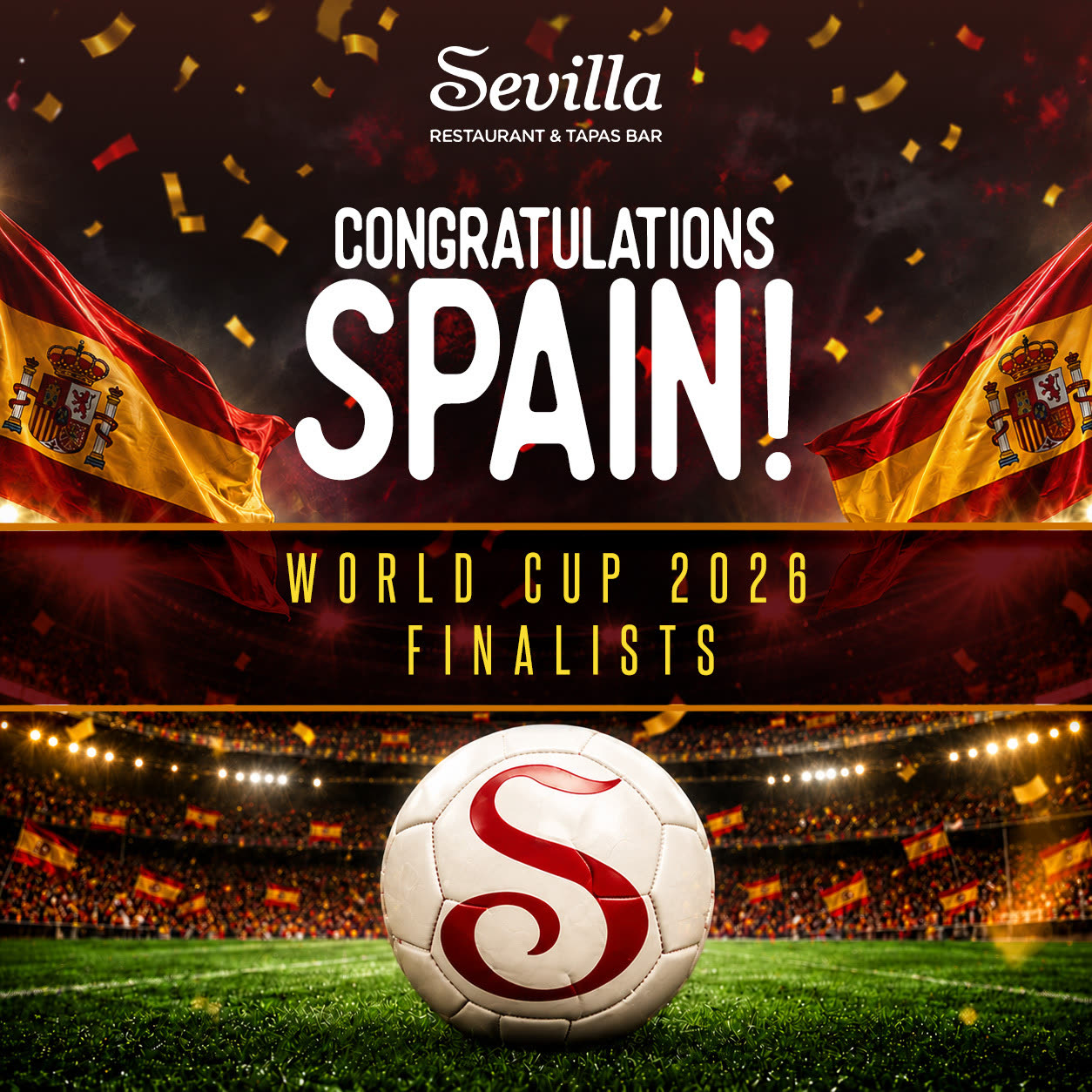World Cup 2026 finalists flyer: congratulations, Spain!