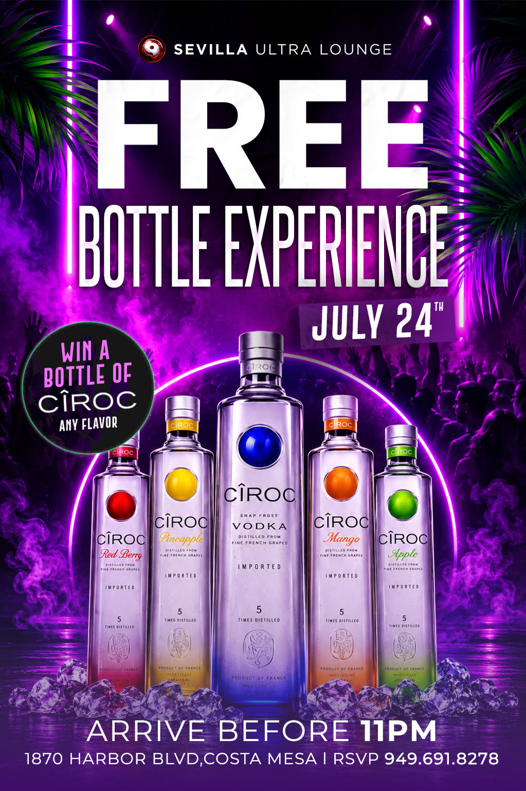 Free Bottle Experience: a CÎROC giveaway, Costa Mesa.