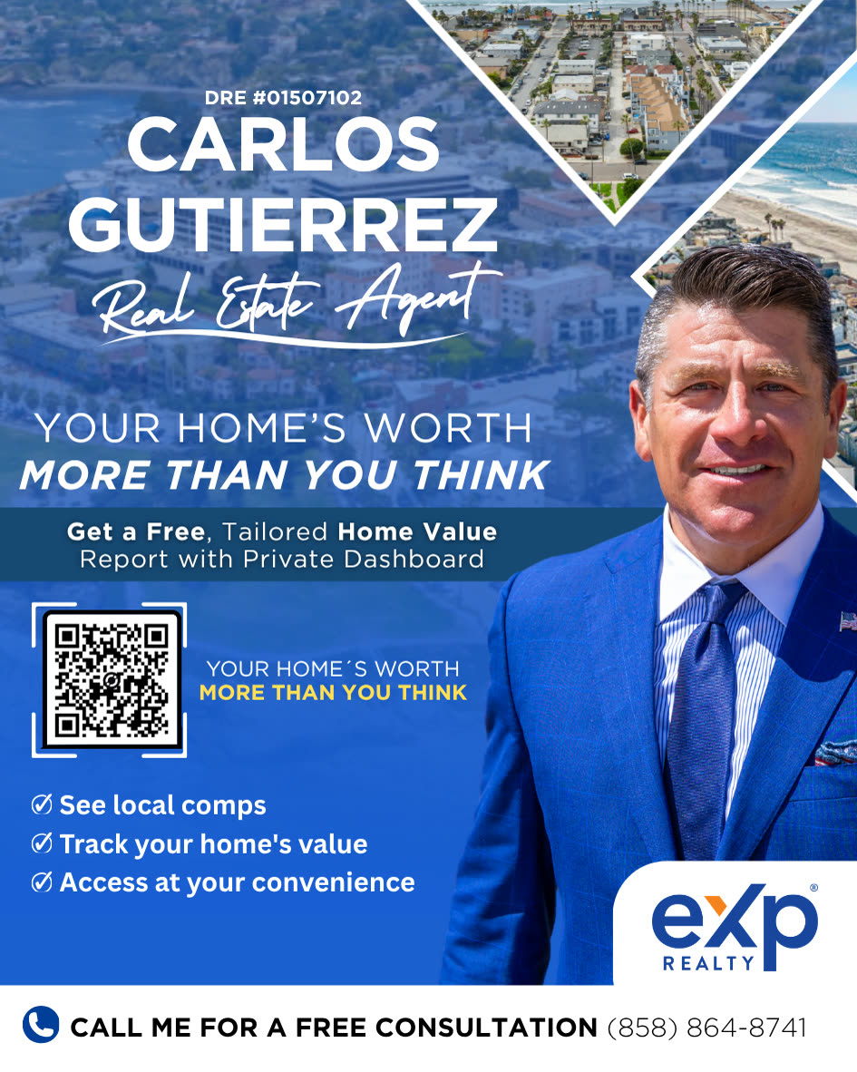 Home-value flyer, QR code straight through to a free valuation dashboard.